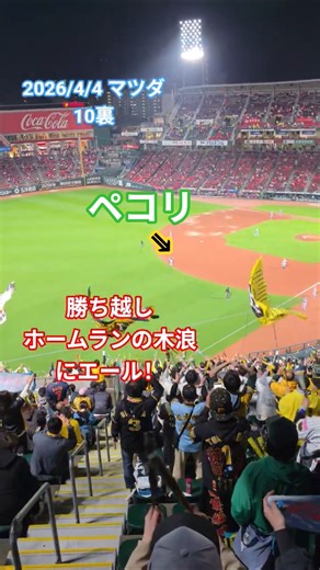 2026/4/4マツダ 勝ち越しホームランの木浪にエール！#木浪聖也 #hanshintigers #阪神応援 #阪神タイガース#ショート #shorts
