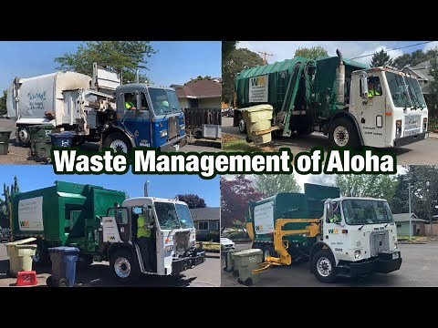 Waste Management Of Aloha Oregon Garbage Truck Compilation!!