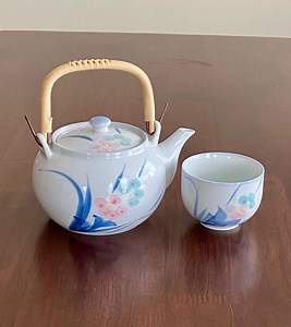 Vintage Japanese Teapot & Teacup Fine Porcelain Floral Bamboo Handle Woven Lot of 2 - Etsy Canada