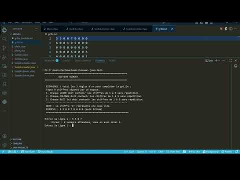 Solveur de Sudoku en Java — Démonstration | Projet POO L3 GLSI ESP Dakar 2025-2026