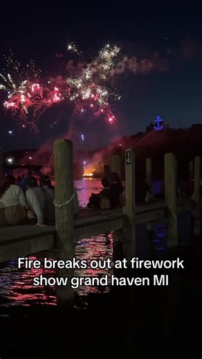 Fire breaks out at firework show grand work show in grand haven Michigan