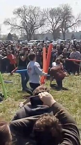 THERE CAN ONLY BE ONE: Armed with pool noodles and with their name at stake—a fight over the name of 'Josh' drew a crowd of hundreds from around the country to a Nebraska park to witness the battle royale. https://abcn.ws/3gGTJZ0 | ABC News