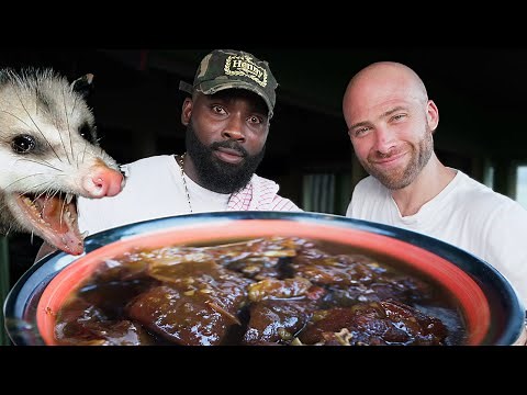 Trying Exotic Possum Meat in Grenada!!