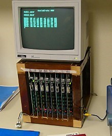 Apple //e mainboards networked and boxed: the Applecrate