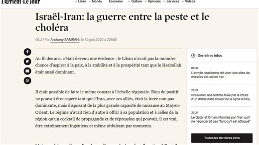 Guerre entre l'Iran et Israël : "La peste ou le choléra"