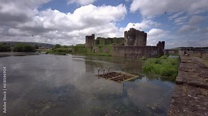 Caerphilly Castle - second largest castle in United Kingdom - Caerphilly - Wales
