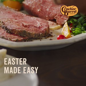 Have a delicious Easter Prime Rib Dinner with all the fixin’s & without all the prep. Just Heat n’ Serve it in under 3 hours. | Cracker Barrel Old Country Store