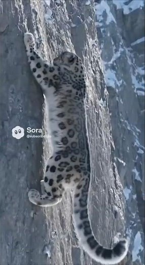 Snow Leopard Chases Mountain Goat on a Steep Cliff! #wildlife #snowleopards