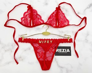 Custom Lingerie Set, Bra and Panty Set, Custom Name Thong, Personalized Thong, Bride Lingerie, Anniversary Gifts for Him - Etsy