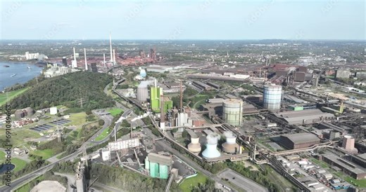 Steel making industry in Germany. large blast furnaces.