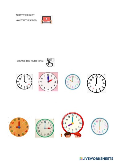 The time interactive activity for GRADE 4