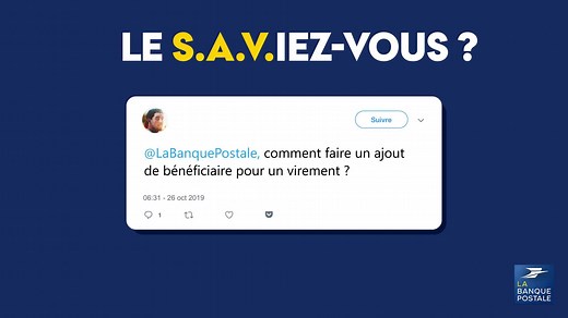 [La Banque Postale vous accompagne – Ajouter un bénéficiaire] Vous souhaitez ajouter un bénéficiaire pour réaliser des virements ? L'une de nos conseillères vous explique comment faire en vidéo. Puis rendez-vous sur votre App ou votre Espace Client Internet 👉 https://bit.ly/2WZQwd7 | La Banque Postale