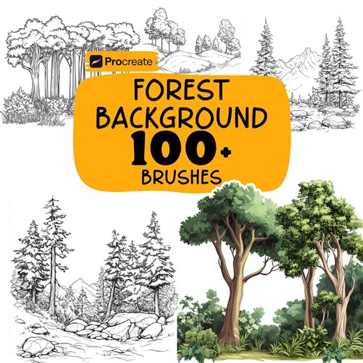 Procreate Forest Brushes, 100  Forest Procreate Stamps, Plants, Trees, Botanical Procreate Brushes, Nature Procreate , Background Procreate - Etsy