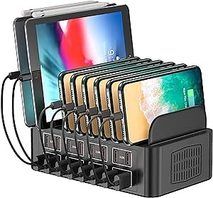 16 Port Fast Charging Station, 175W 35A Multi USB Charger, Travel USB Charging Dock for Multiple Devices