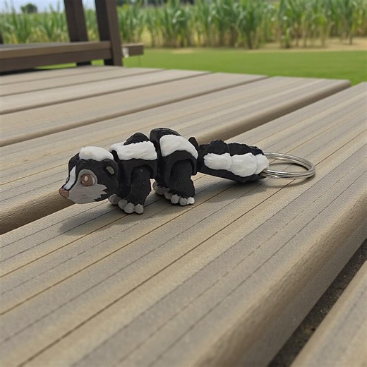 3D Printed Skunk Keychain, Multi Color Bag Charm, Cute Keychain, Skunk Bag Accessory - Etsy