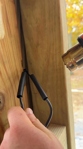 That shrink though 😮‍💨 Heat shrink connectors on these Tru-Scapes Outdoor Lighting lights are locked in for justice!! 🔐 . . #lighting #designandbuild #construction #deckdesign #outdoordesign | Premier Outdoor Living