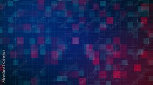 Abstract IT and cybersecurity background animation with squares, indicated data grids and embedded C++ source code snippets, concepts, ideas, 4k Stock Video