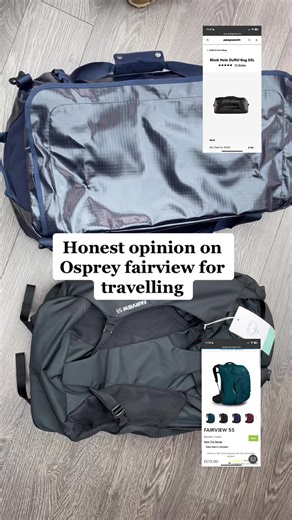 Osprey Fairview 55L vs Patagonia Duffel: Honest Travel Backpack Review