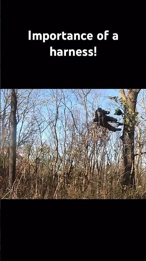 Falling from a 16 foot tree stand! #safetyfirst #hunting #safetyharness #falling