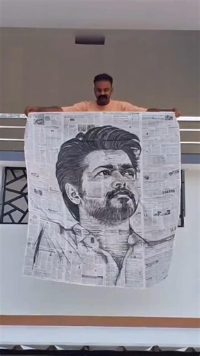 CM Vijay Drawn on Paper! 😍✍️ What a Skill! | Amazing Pencil Art 🔥