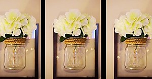 Farmhouse DIY Mason Jar Framed Sconce Craft (How To)