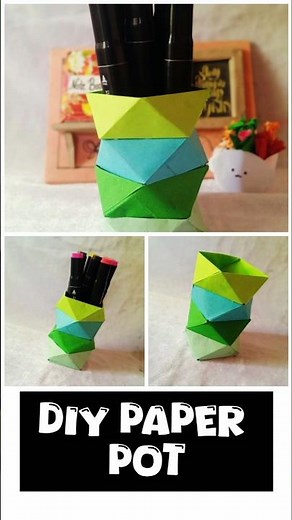 DIY paper pot making at home #Thecraftyart #craft #paperpot #papercraft #diy