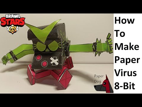 How to make paper Virus 8-Bit. Easy craft. Papercraft Brawl Stars