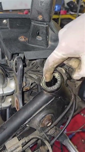how to install a ball bearing on a motorcycle steering column#shorts