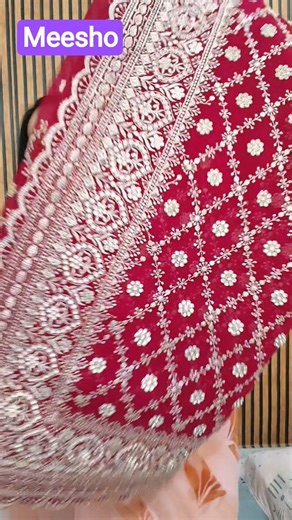 🥰 Meesho ready to wear saree🥰 Georgette/Bnarsi Silk Chickenkari / Jimmy Choo /Meesho Partywear Saree
