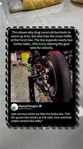 Watch a Drag Tire Grow 2 Inches at 150 mph – And Why It's Sketchy 🔥 #Science #Cars #Physics