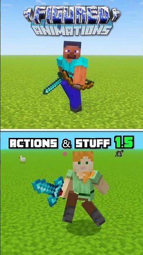 Minecraft Figured Animations (Java) vs Actions & Stuff 1.5 (Bedrock) | #shorts