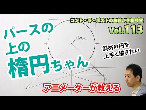 【講義】パース（空間）上の円=楕円を上手く描く方法-プロアニメーター、プロ漫画家によるコント・ラ・ポストのお絵かき相談室vol.113