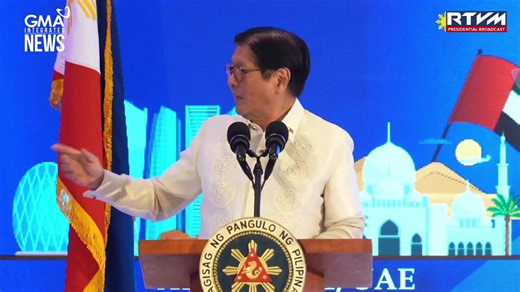 President Ferdinand “Bongbong” Marcos Jr. meets with fellow Filipinos in a community gathering at Abu Dhabi during his working visit to the United Arab Emirates today, January 13, 2026. | GMA News