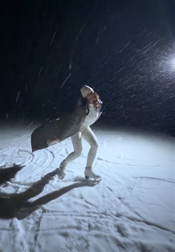 new core memory. skating through a blizzard in a sparkly outfit at night #wildiceskating #snow