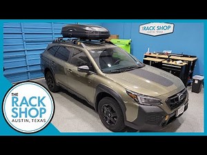 2022-2025 Outback Wilderness Yakima TimberLine JetStream Roof Rack + SkyBox NX 16 Rooftop Cargo Box
