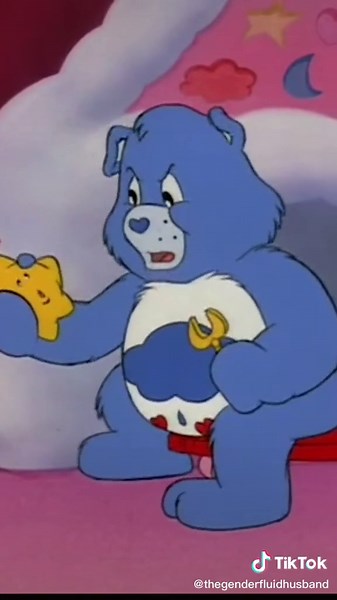 Original Grumpy Bear Keychain and Aesthetic Care Bear GIF
