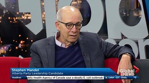 Former Edmonton mayor Stephen Mandel is back in the political spotlight and taking a run at the Alberta Party leadership. He joined Erin Chalmers in studio to talk about why. | Global Edmonton