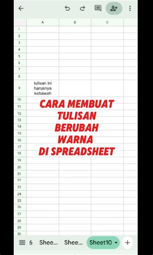 cara membuat tulisan berubah warna di spreadsheet #belajarspreadsheet #googlesheets #spreadsheet