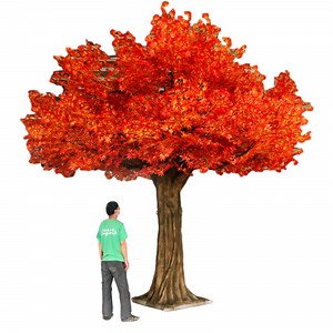 [Hot Item] Chinese Manufacturer Direct Sale Good Quality Lifelike Fiery Red Artificial Maple Tree for Garden Decoration