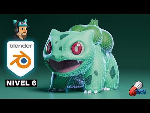 BULBASAUR in Blender Part 1: Modeling and Retopology from Scratch [Level 6]
