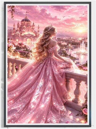 Complete 5D DIY Diamond Painting Tool Kit, Princess Bride Portrait Theme, Elegant Diamond Art Painting, Suitable For Adults, Acrylic Wall Decor, Includes Round Diamonds, Handcraft Tools And Mosaic Art Materials | SHEIN