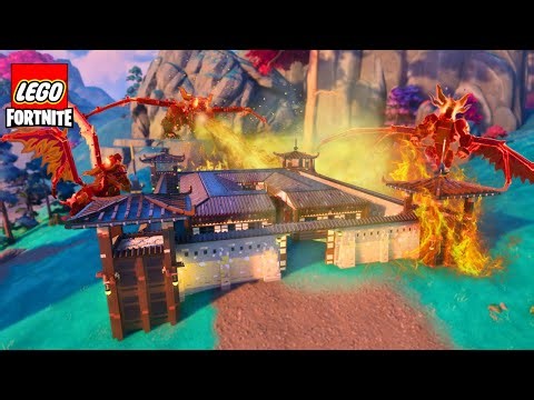 INSANE NINJAGO BASE Vs FIRE DRAGON ARMY in LEGO Fortnite