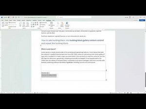 MS Word - How to repeat building block gallery content control