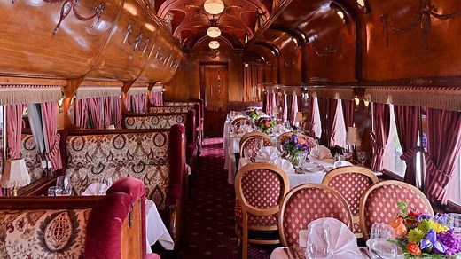 A dining experience fit for royalty awaits at The Madison Hotel Morristown, NJ where guests can dine in style inside a luxurious 1890s parlor car! Watch more: www.bit.ly/LocHulu | Localish