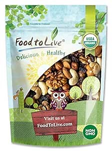 Organic Go Raw Trail Mix, 1 Pound — Raw and Non-GMO Snack Mix Contains Walnuts, Almonds, Cashews, Hazelnuts, and Raisins. Vegan Superfood, Kosher, No Added Sugar and Oil, Bulk
