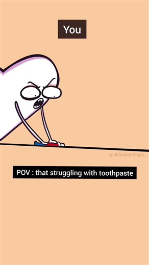 2d animation video "you have struggling with toothpaste"🤣 #funny #comedy