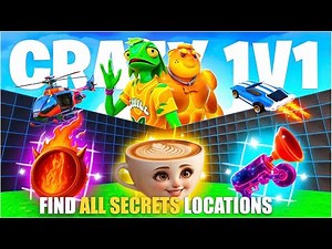 CRAZY 1V1 FFA ALL GUNS & RIDES MAP FORTNITE CREATIVE - ALL SECRETS LOCATIONS (SECRET CODE) PART 11