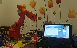 【ADO】 DIY-3D打印～六轴机器人(6轴机械手臂) ，模拟搬运调试～支持正解逆解运动学算法，arduino mega 2560