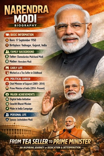 Narendra Modi Biography | From Tea Seller to Prime Minister of India 🇮🇳