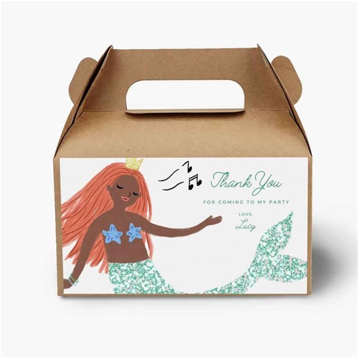 Editable Canva | Mermaid Gable Box Label Printable, Green Tail Mermaid Label, Black Mermaid Princess Gift Box Labels, Mermaid Birthday Party - Etsy Canada